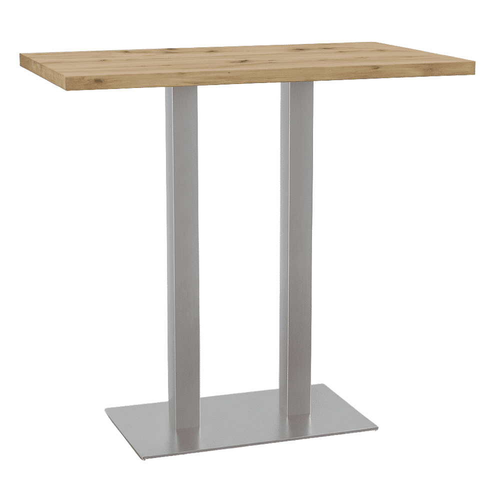 Gastro Stehtisch 120x80 cm | Eiche Artisan | Edelstahl Gestell | BIG Möbel